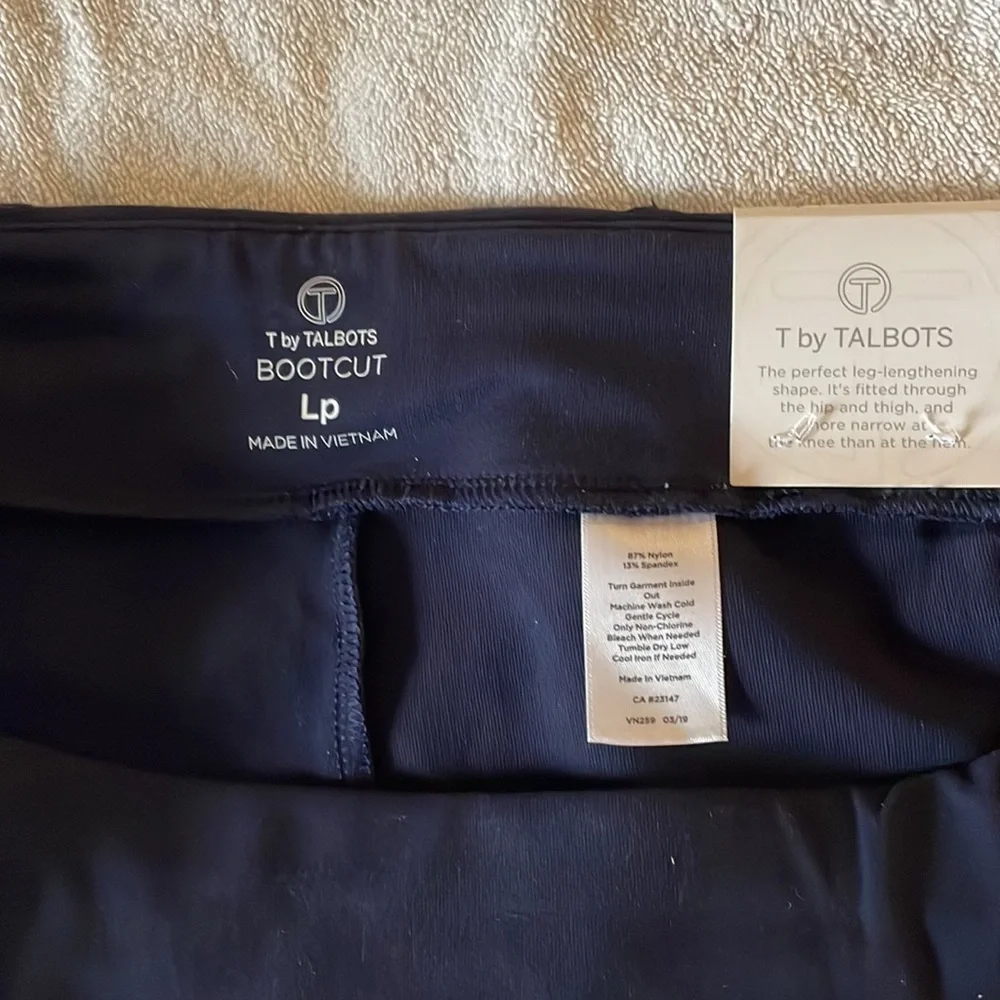 NWT Talbots petite large navy blue bootcut knit pants. - Picture 4 of 4